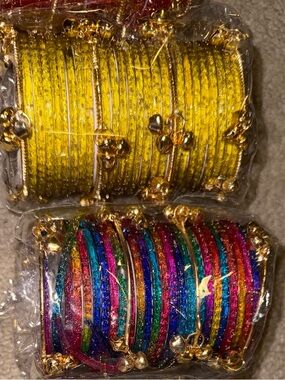 Gold Kashmiri Bangle Multicolor Set